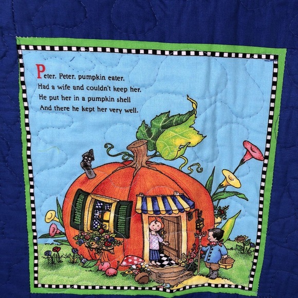 Handmade Mary Engelbreit Nursery Rhymes Mother Goose Quilt Baby Crib Wallhanging - Picture 3 of 12
